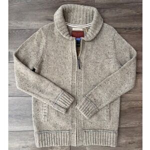 Mantaray Merino Wool Blend Men's Shawl Collar Zip Up Cardigan Sweater Small NWT‎
